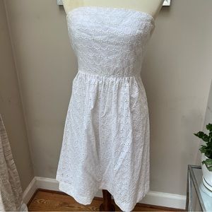 Banana Republic strapless white eyelet lace dress, size 2